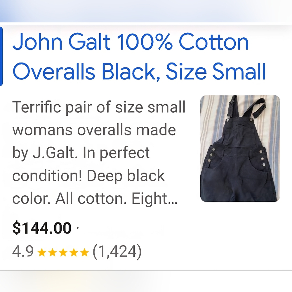 Brandy Melville Black John Galt Women's Jeans Overalls Size Small - Picture 2 of 11